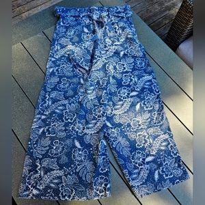 Joie blue patterned lyocell pants